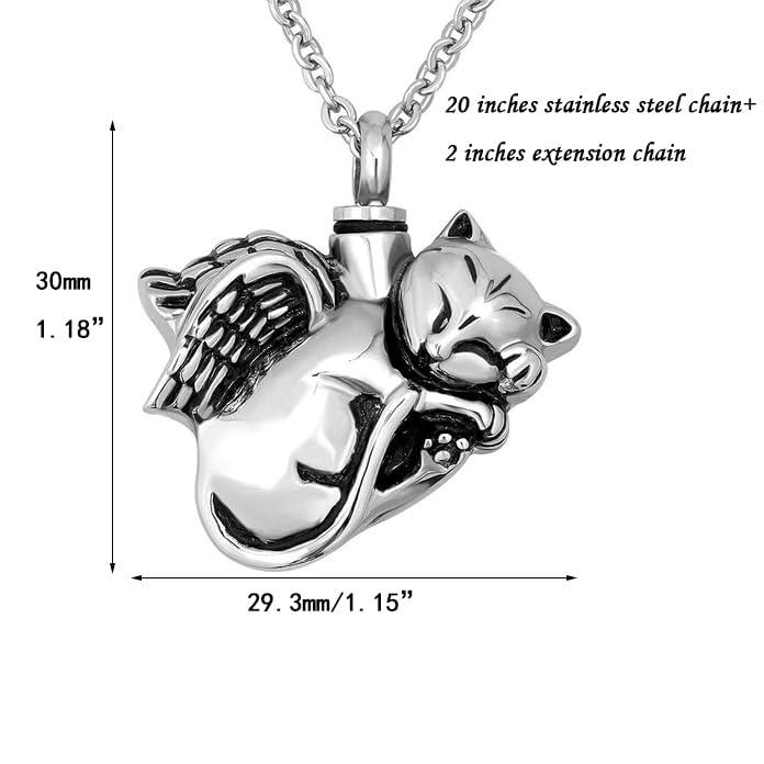 NanMuc pendentif urn chat ailes: symbole d'un esprit libre.