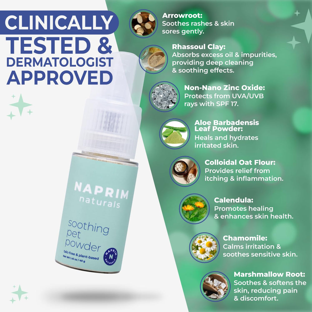 Naprim Naturals apres-balades irritations chien, aide à réduire rougeurs mineures.