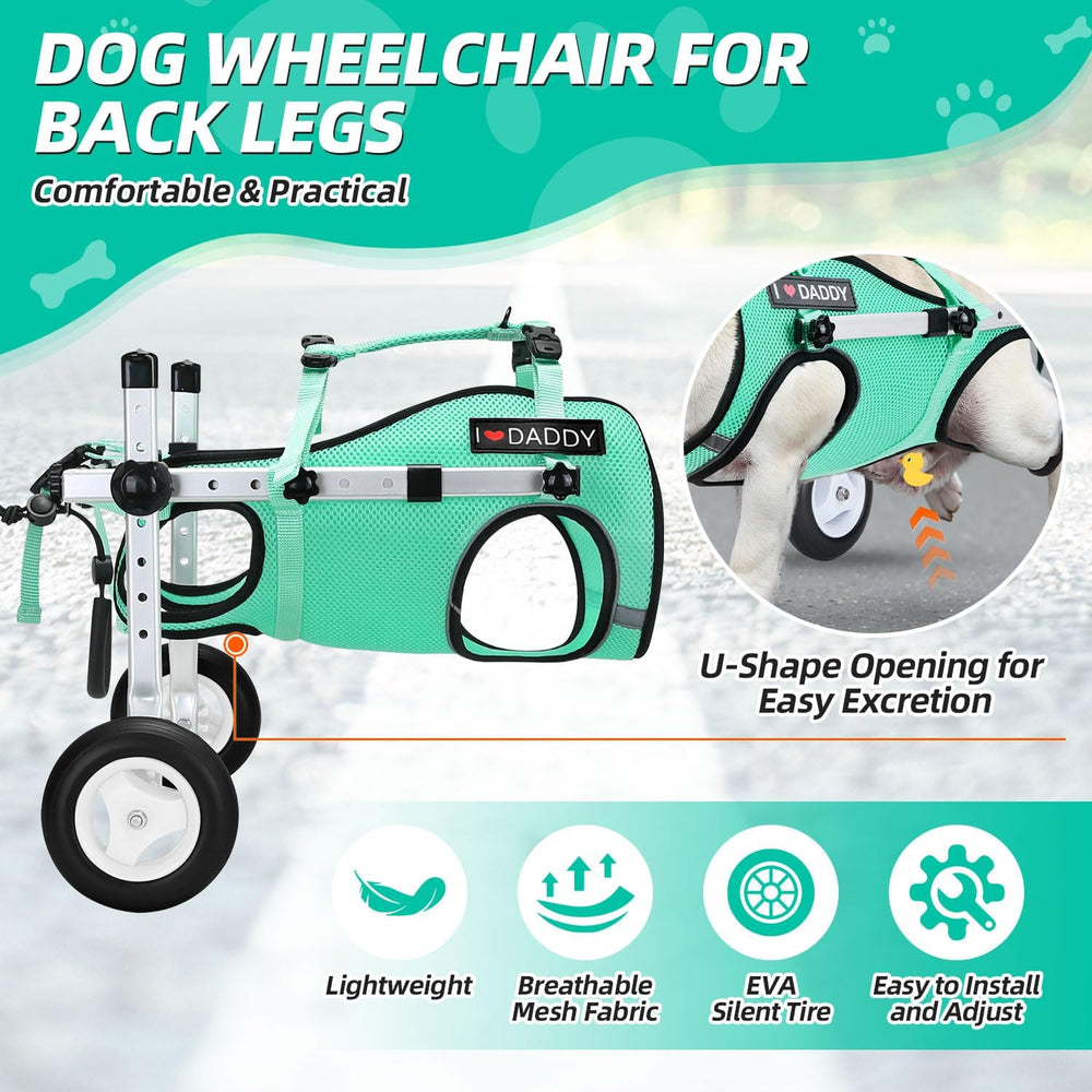 Nasjac chaise roulante pour chien – harnais en maille respirante évite la surchauffe.
