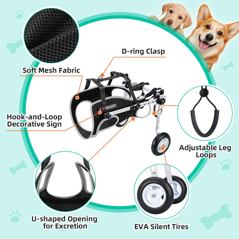 Nasjac fauteuil pour chien - bandes réfléchissantes et visibilité nocturne