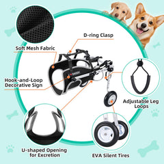 Nasjac fauteuil pour chien - bandes réfléchissantes et visibilité nocturne