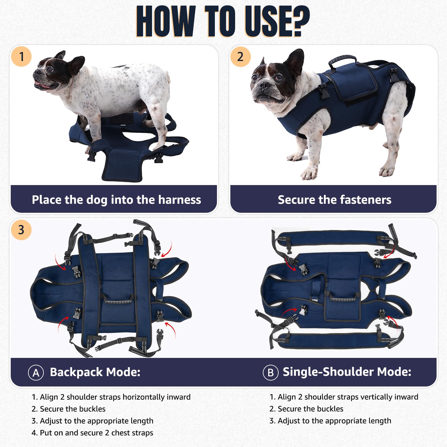 Nasjac harnais taille 2XL adapté aux grands chiens.