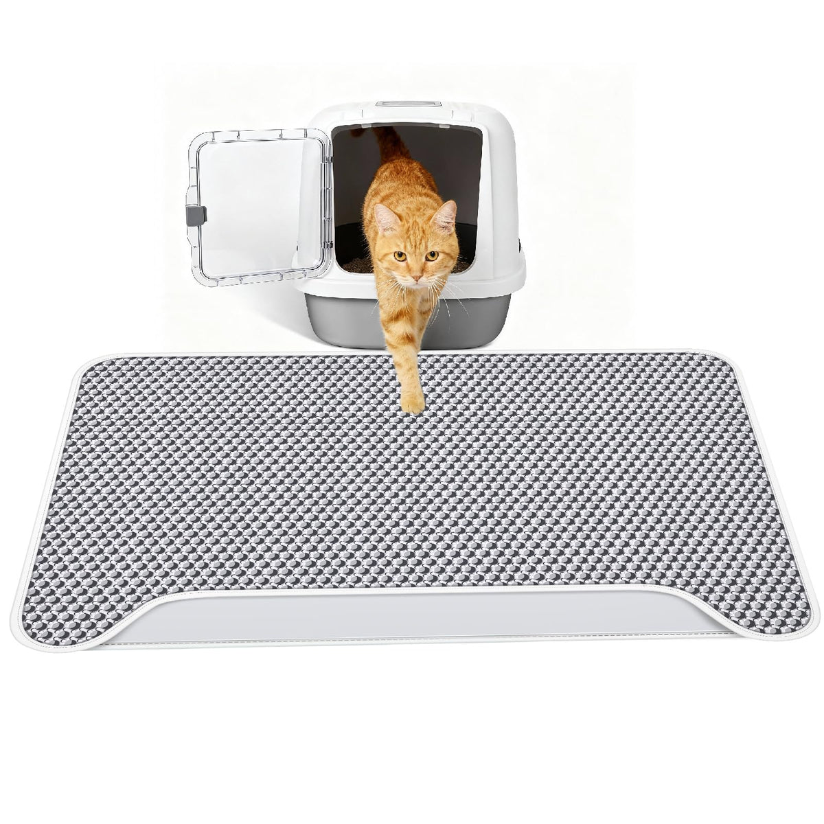 NASTELLA tapis-litière double couche hexagonale capte les grains.