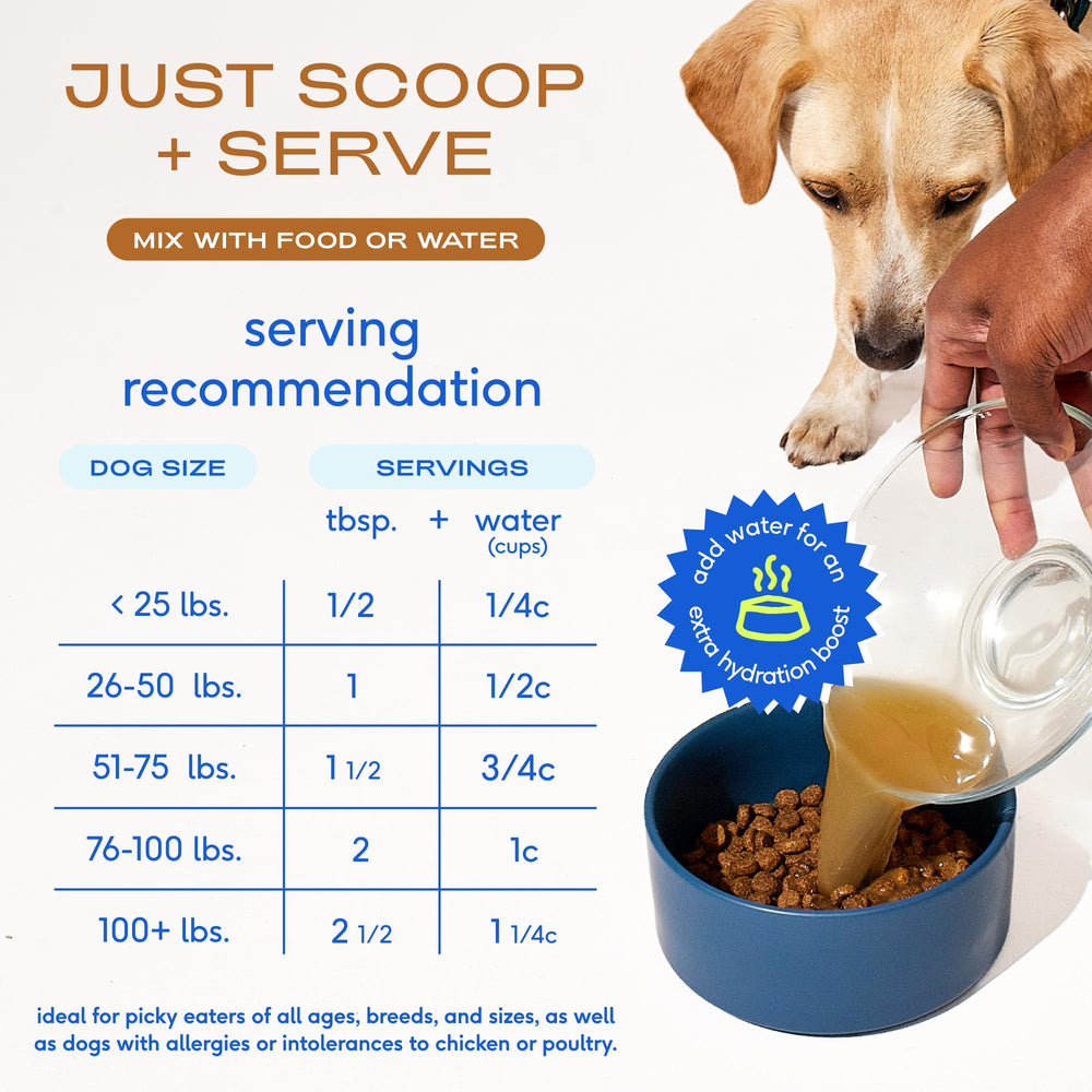 Native Pet bouillon en poudre, emballage stable et pratique à chaque repas