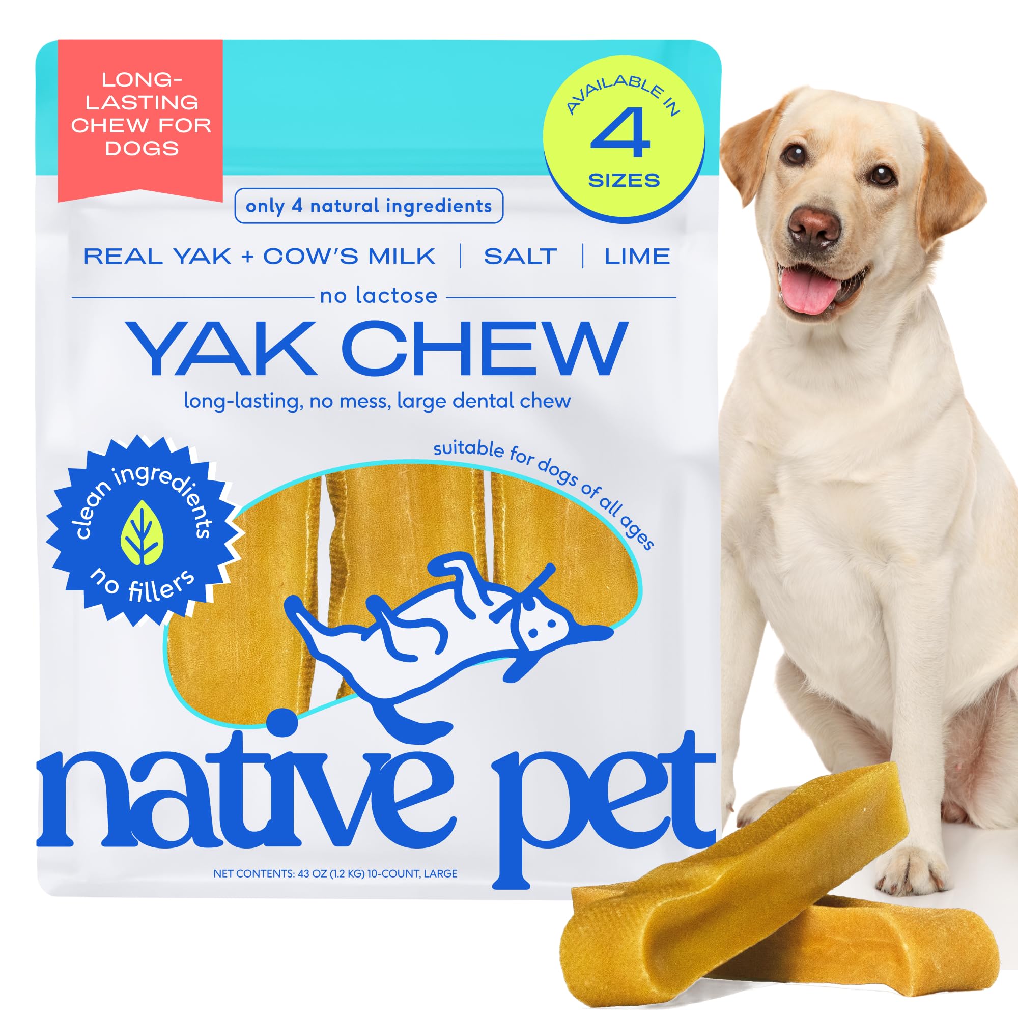 Native Pet Yak Himalayan: emballage, friandise longue durée pour chiens