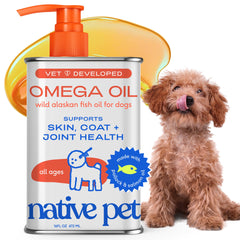 Native Pet huile saumon alaskan bouteille: soutien peau et pelage sains.