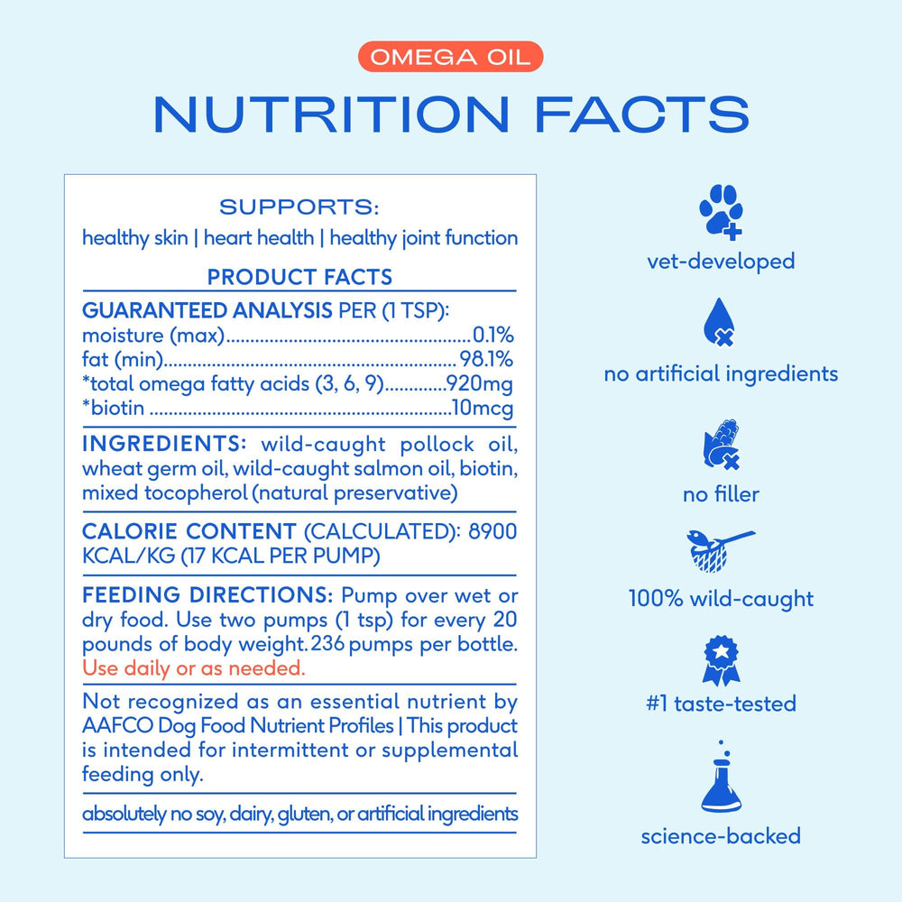 Native Pet huile saumon alaskan goutte-dans-nourriture: versement précis sur les repas.