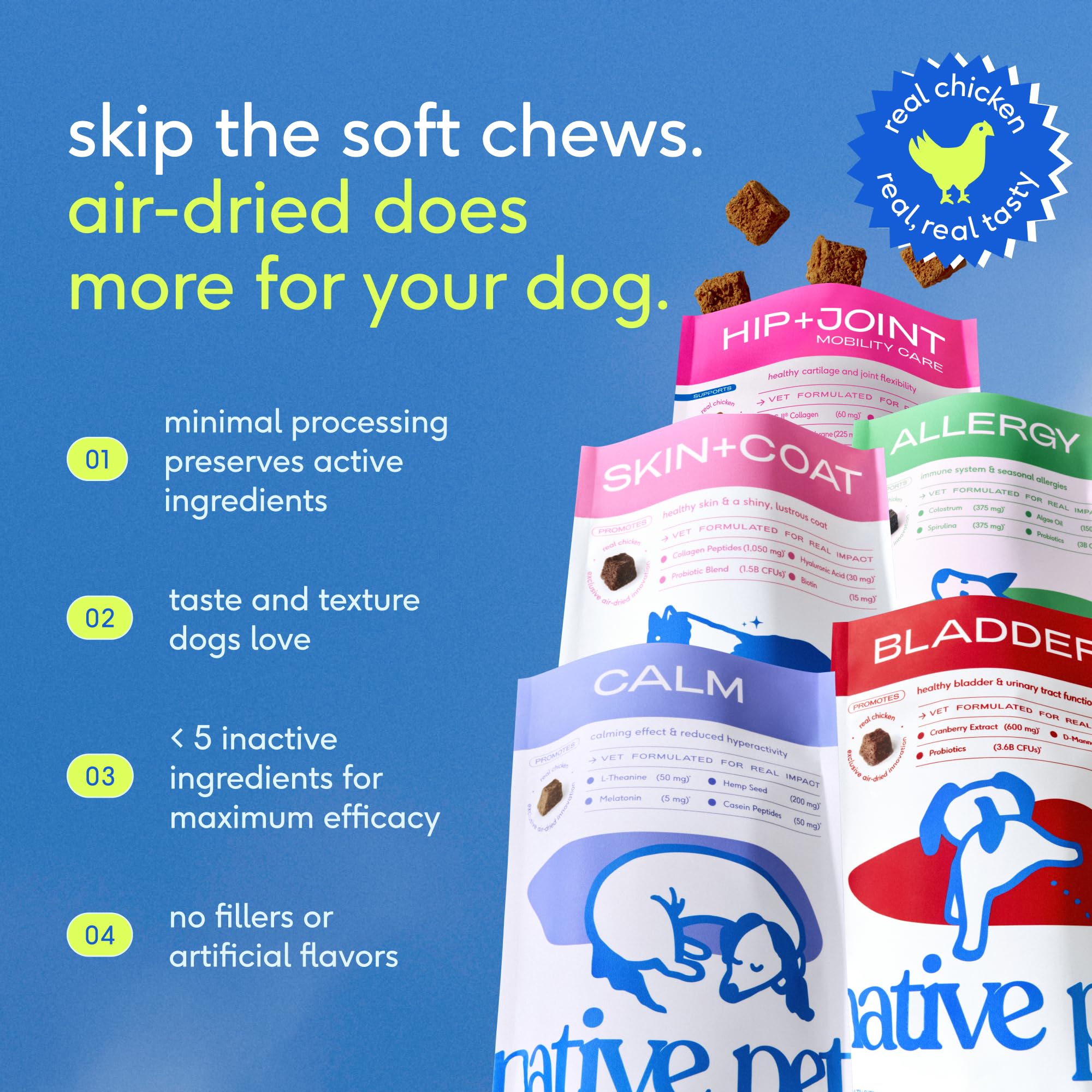 Native Pet Inflammatory Care – utilisation quotidienne facile et intégration simple au régime.