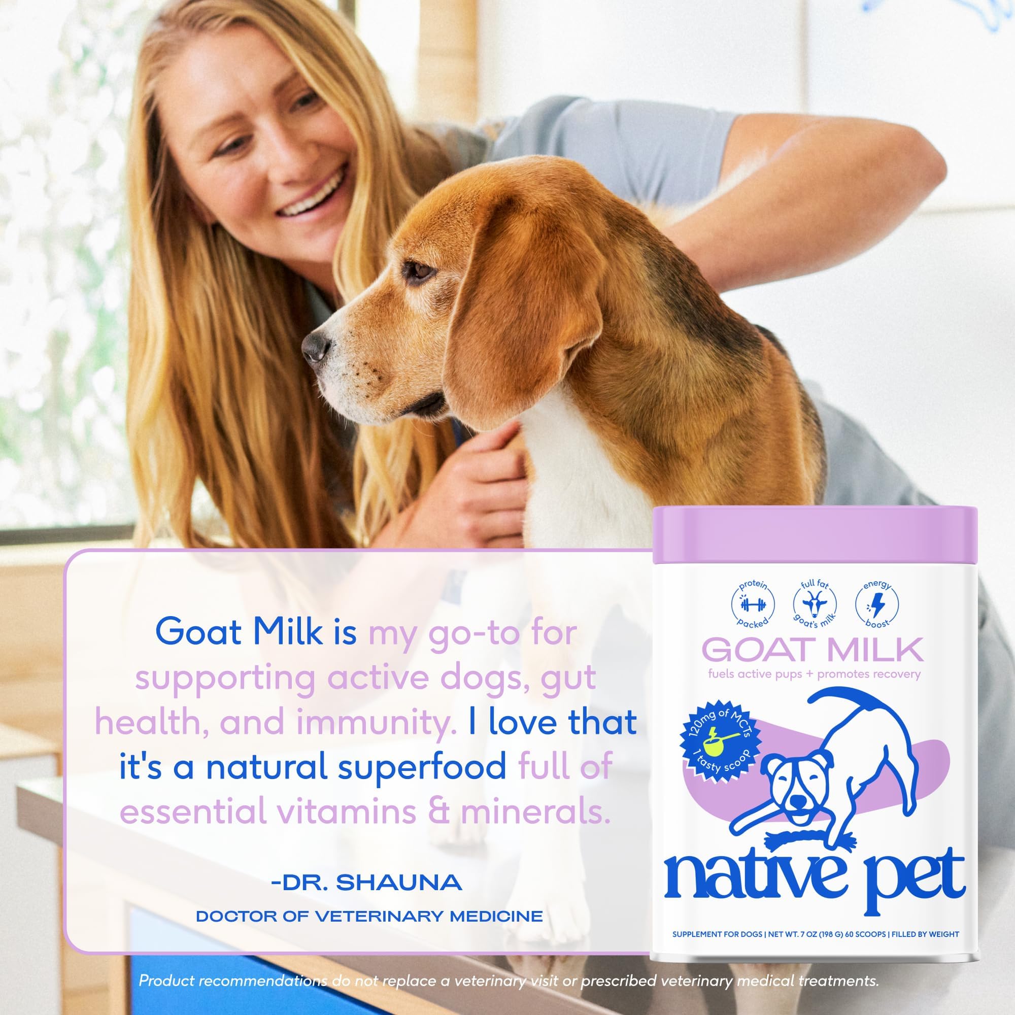 Native Pet Lait de chèvre en poudre: hydratation naturelle pour tout repas