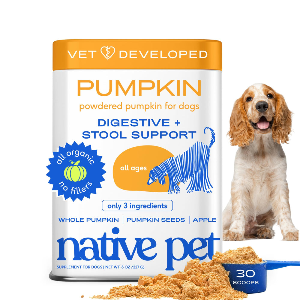 Native Pet Potiron pour chiens — dosage pratique avec cuillère