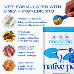 Probiotiques Native Pet — mélange facile dans nourriture sèche