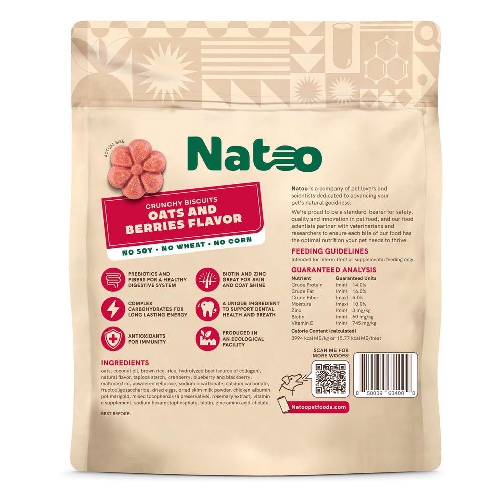 NATOO Biscuits chien petit – aide potentielle à la santé dentaire.