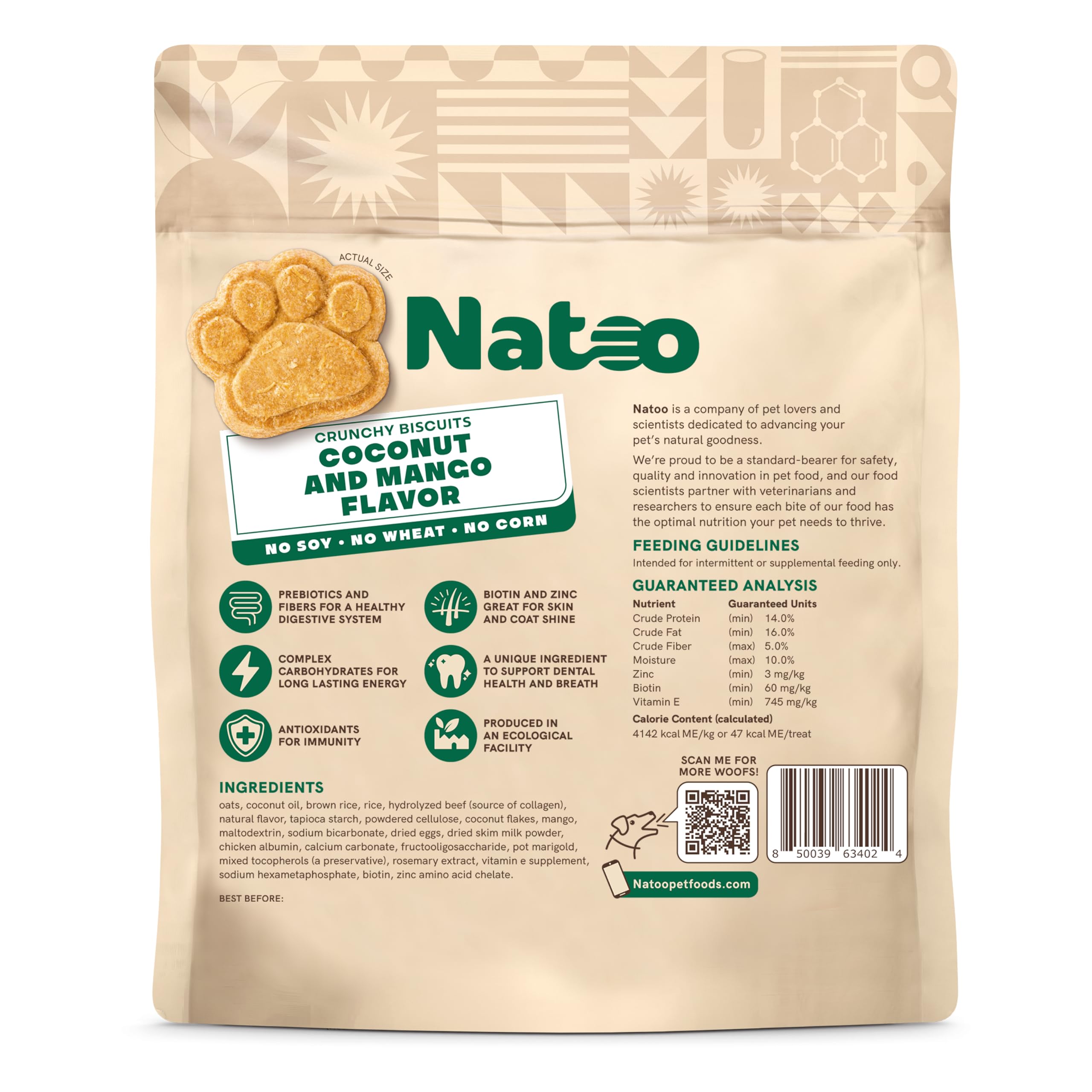 NATOO biscuits premium adaptés pour chiens de grande taille.
