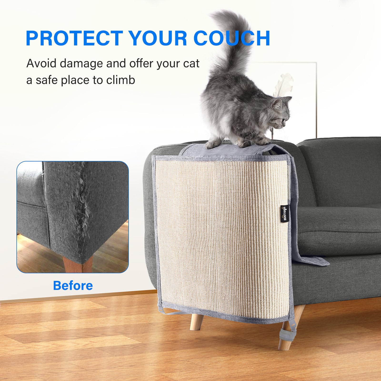 Protection NATUYA pour canapé côté gauche, couvre la zone exposée.