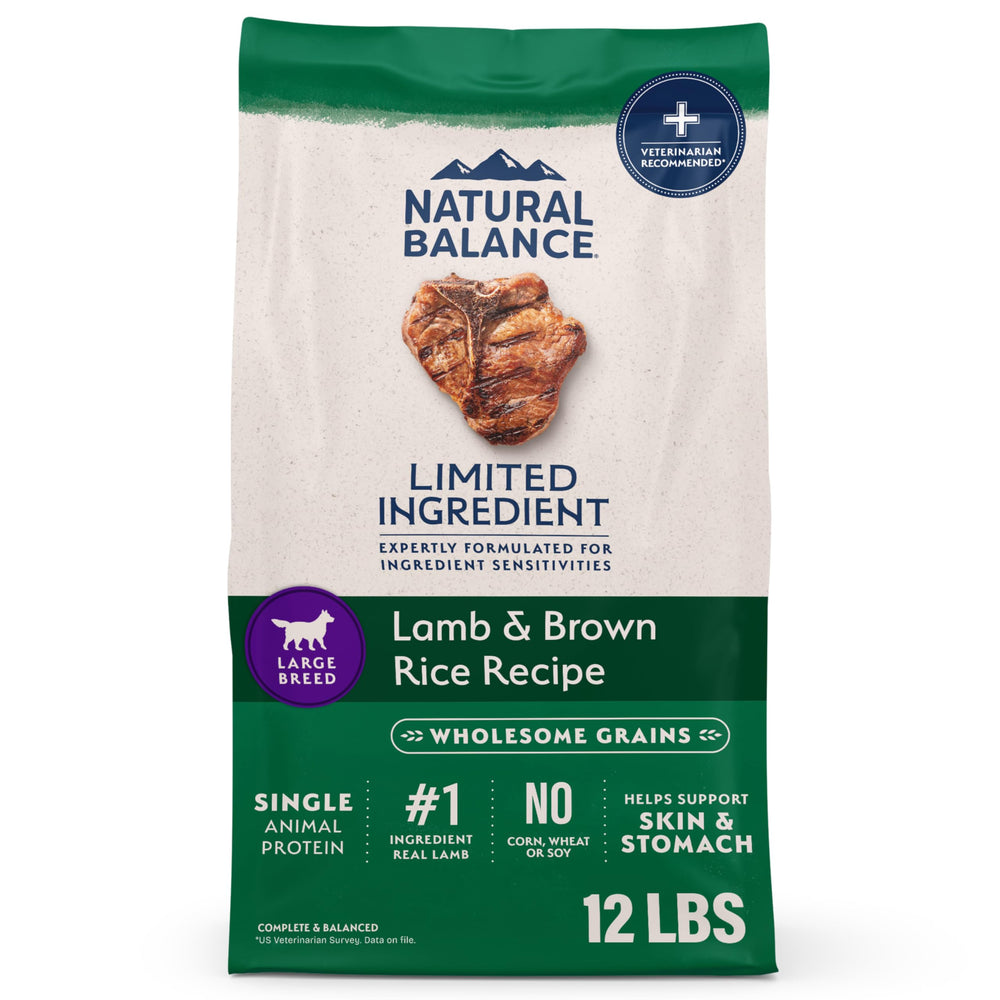 Natural Balance agneau et riz brun, croquettes adaptées à grandes races.