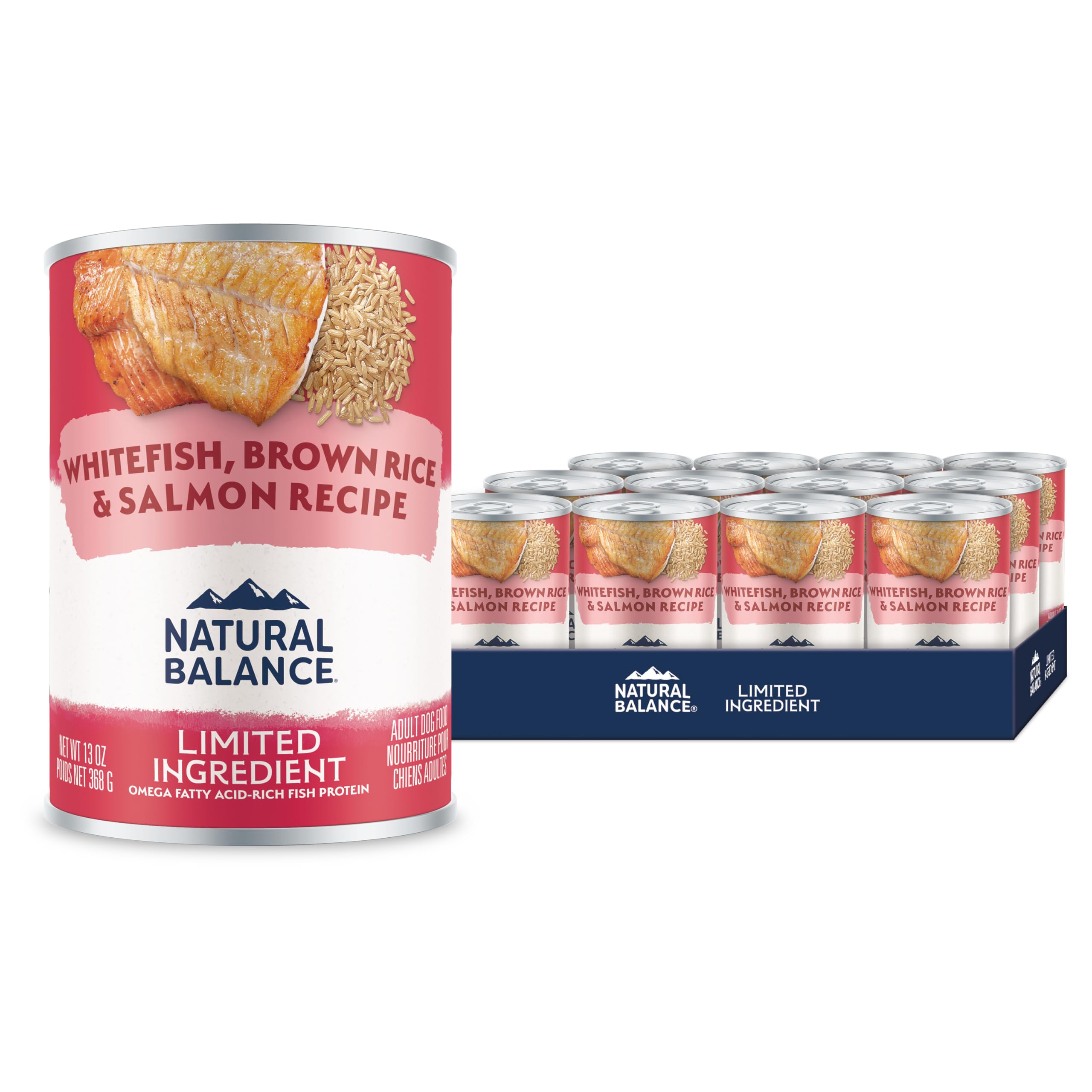 Natural Balance: boîte ouverte de 13 oz, repas équilibré pour chien adulte.