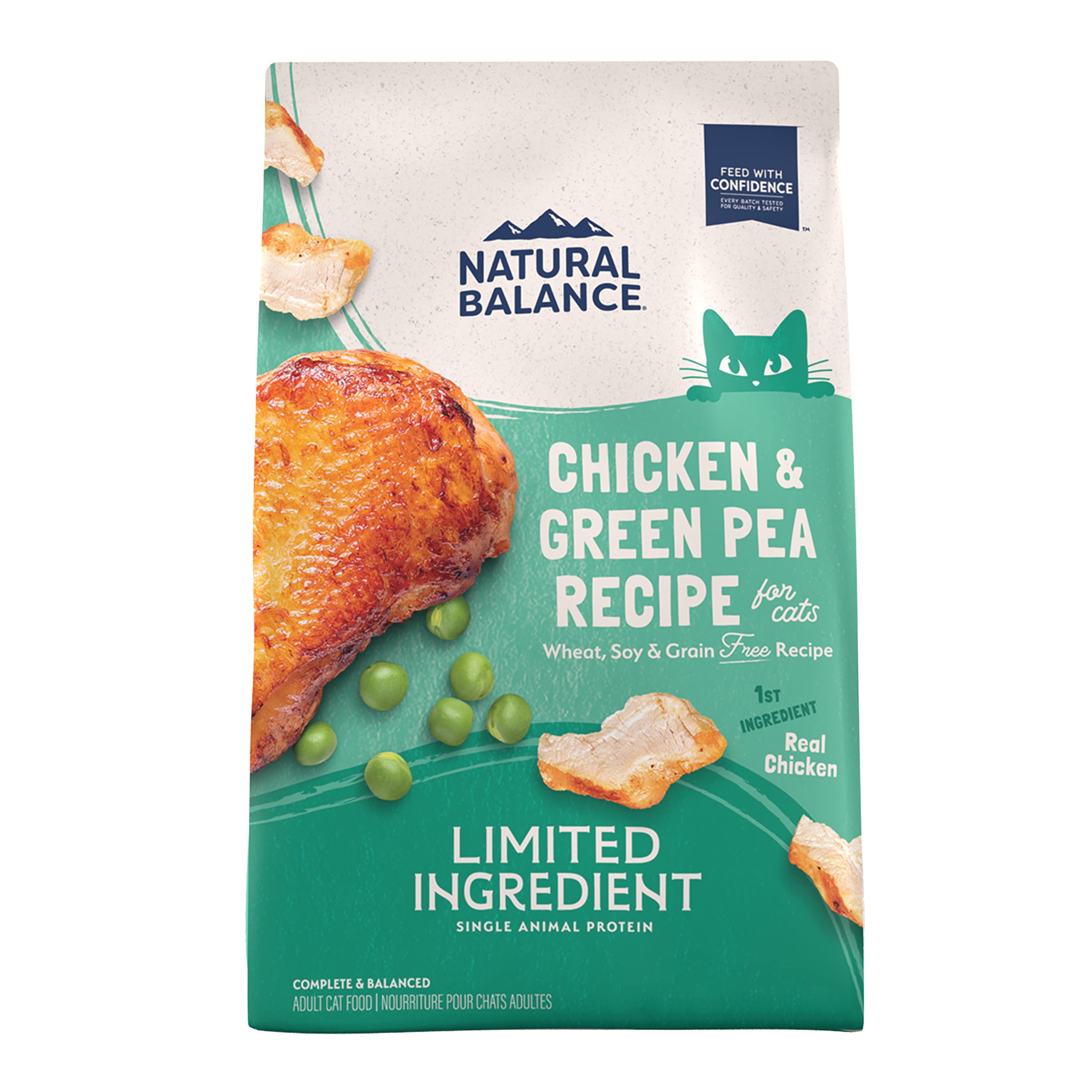Natural Balance Chat - ingrédient unique poulet et pois verts, soutien digestion potentiel.