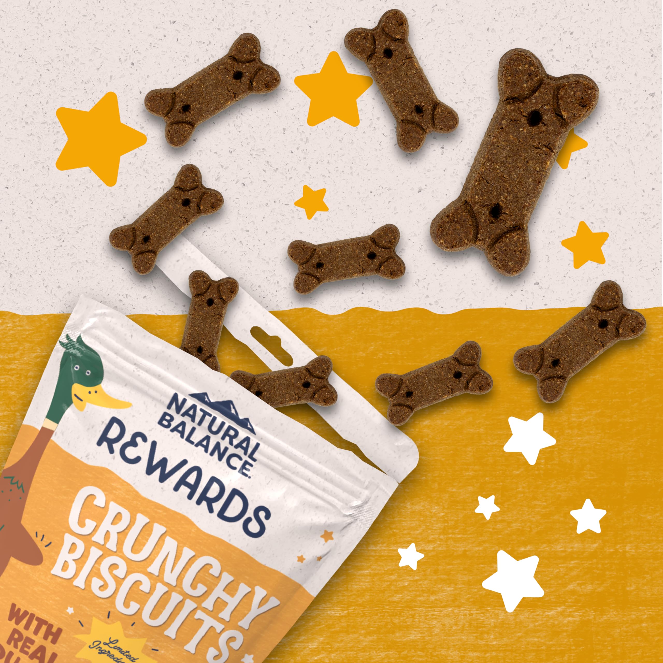 Natural Balance biscuits canard sans céréales, friandise digeste.