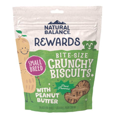 Natural Balance biscuits croquants au beurre de cacahuète pour petits chiens, favorise la digestion.