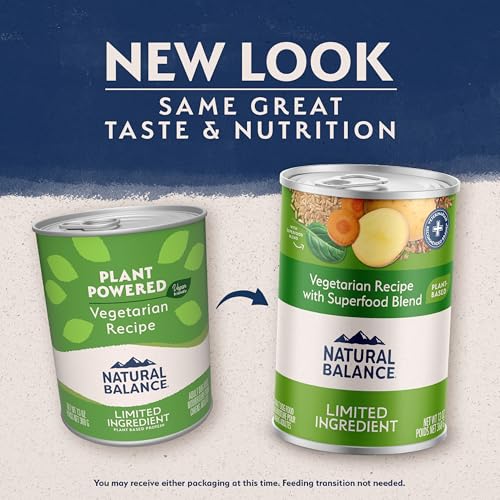 Natural Balance boîtes chien végétale – ingrédients végétaux simples pour peau saine et digestion douce