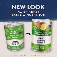 Natural Balance boîtes chien végétale – ingrédients végétaux simples pour peau saine et digestion douce