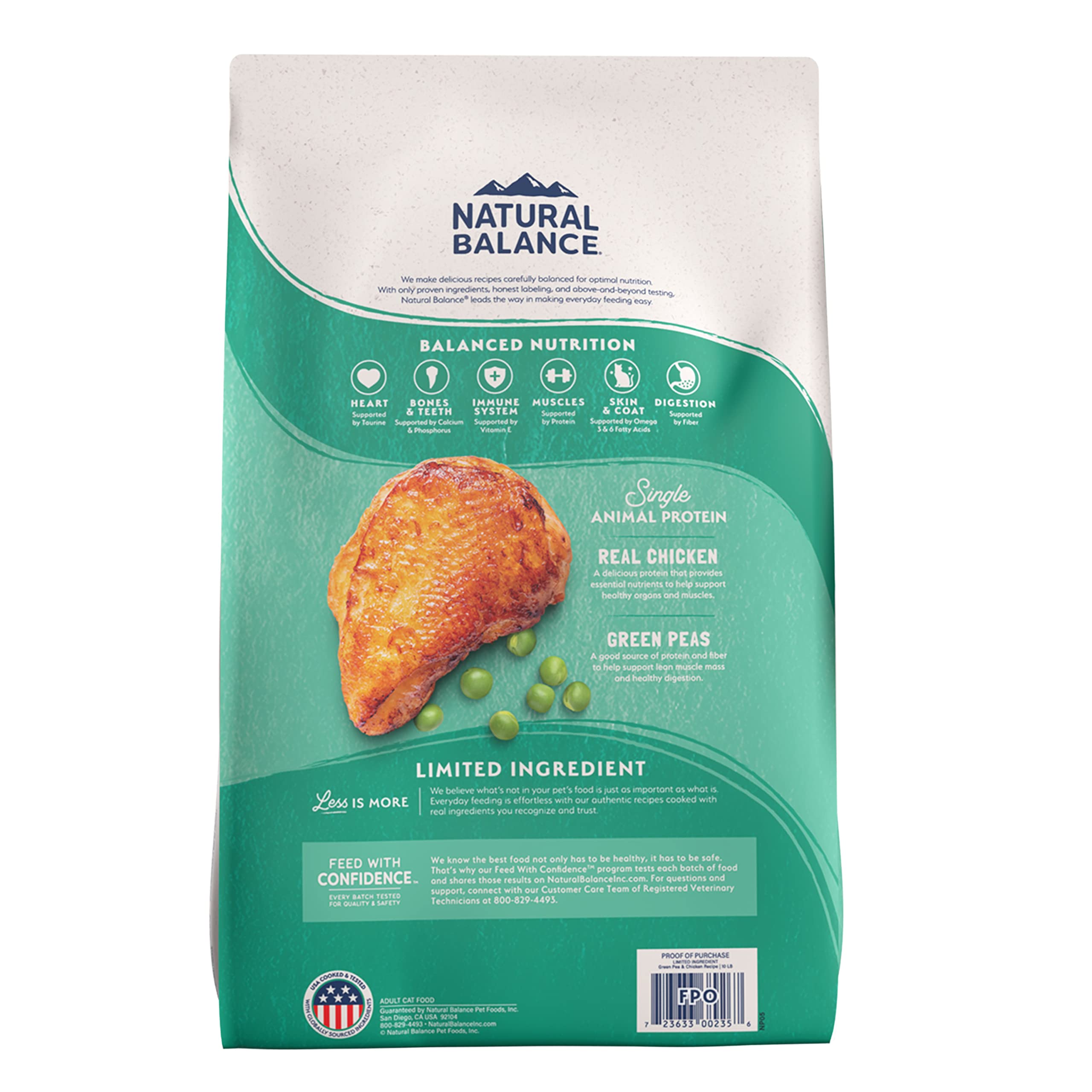 Natural Balance Chat - protéine unique poulet pour muscles et énergie.