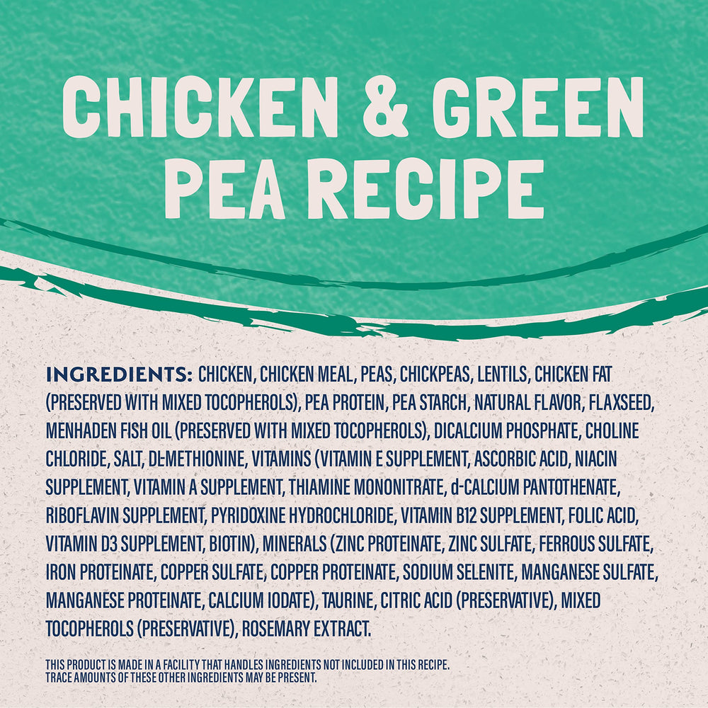 Natural Balance Chat - sans céréales avec pois verts pour une alimentation légère.