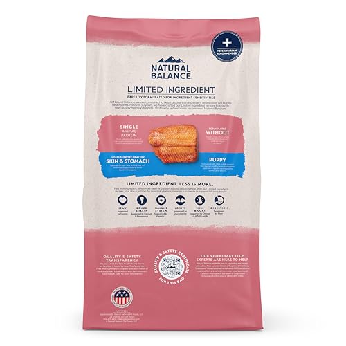 Natural Balance croquettes chiot petites, texture adaptée pour démarrer l'alimentation.