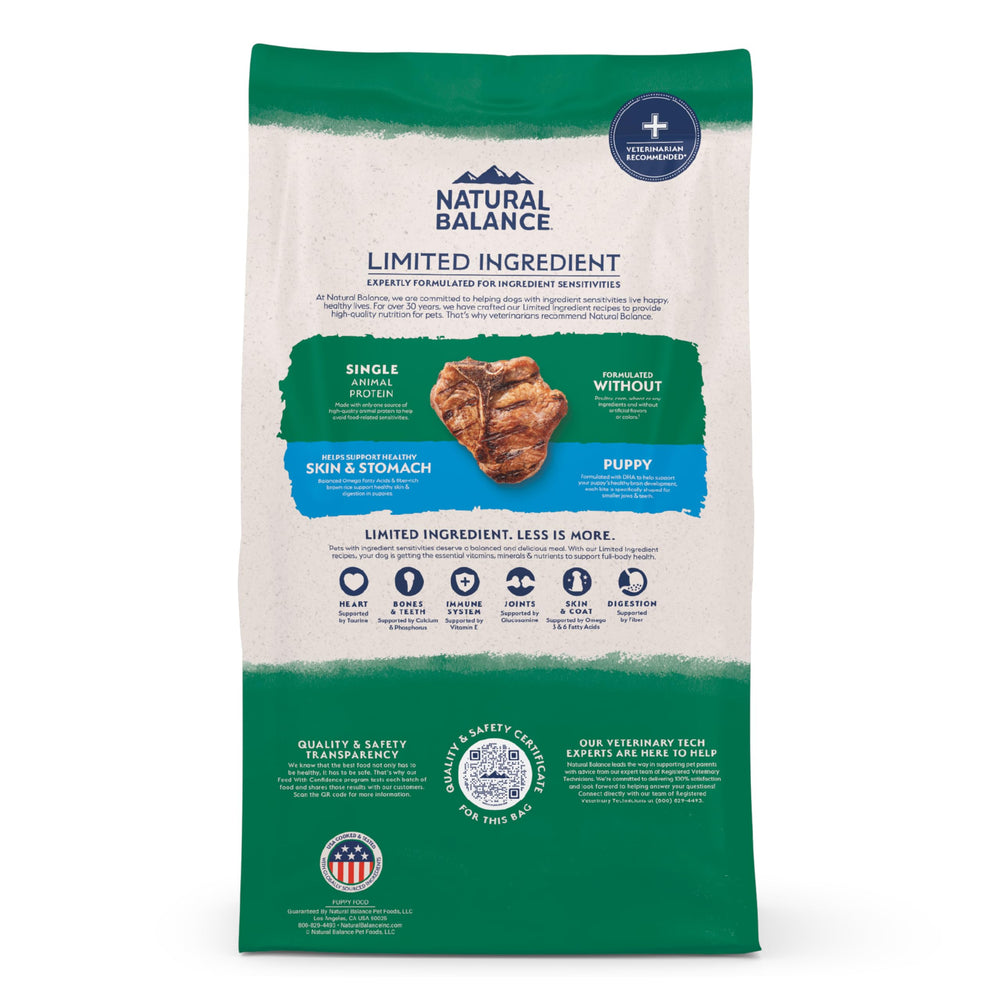 Natural Balance contrôle qualité alimentation chiot et traçabilité