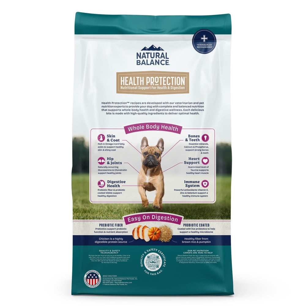 Croquettes de petite taille Natural Balance Health Protection adaptées aux petites races.
