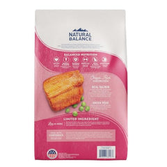 Natural Balance ingrédients limités : saumon et pois verts, alimentation simple.