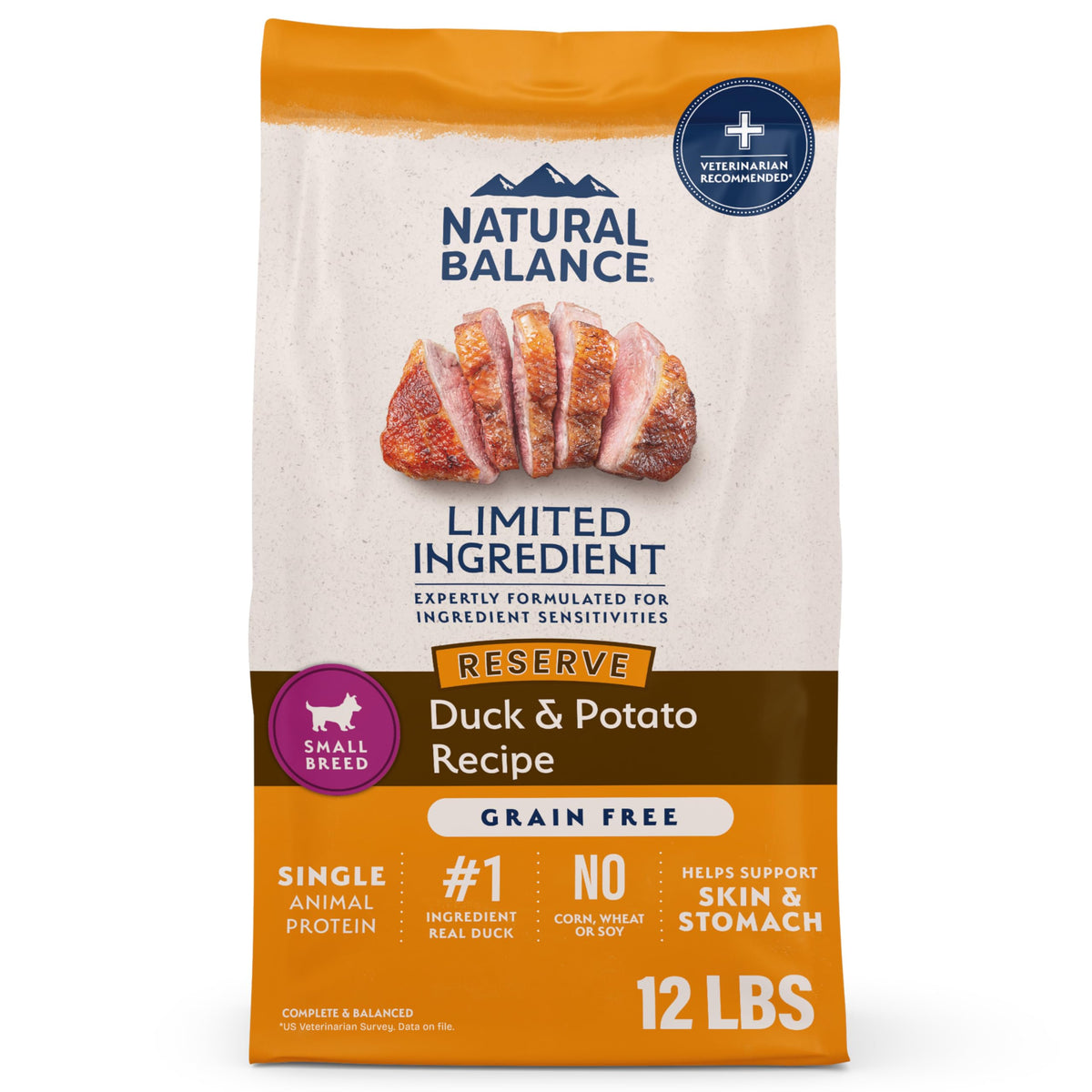 Natural Balance L.I.D. sac canard et pomme de terre 12 livres, alimentation adaptée aux petits chiens.