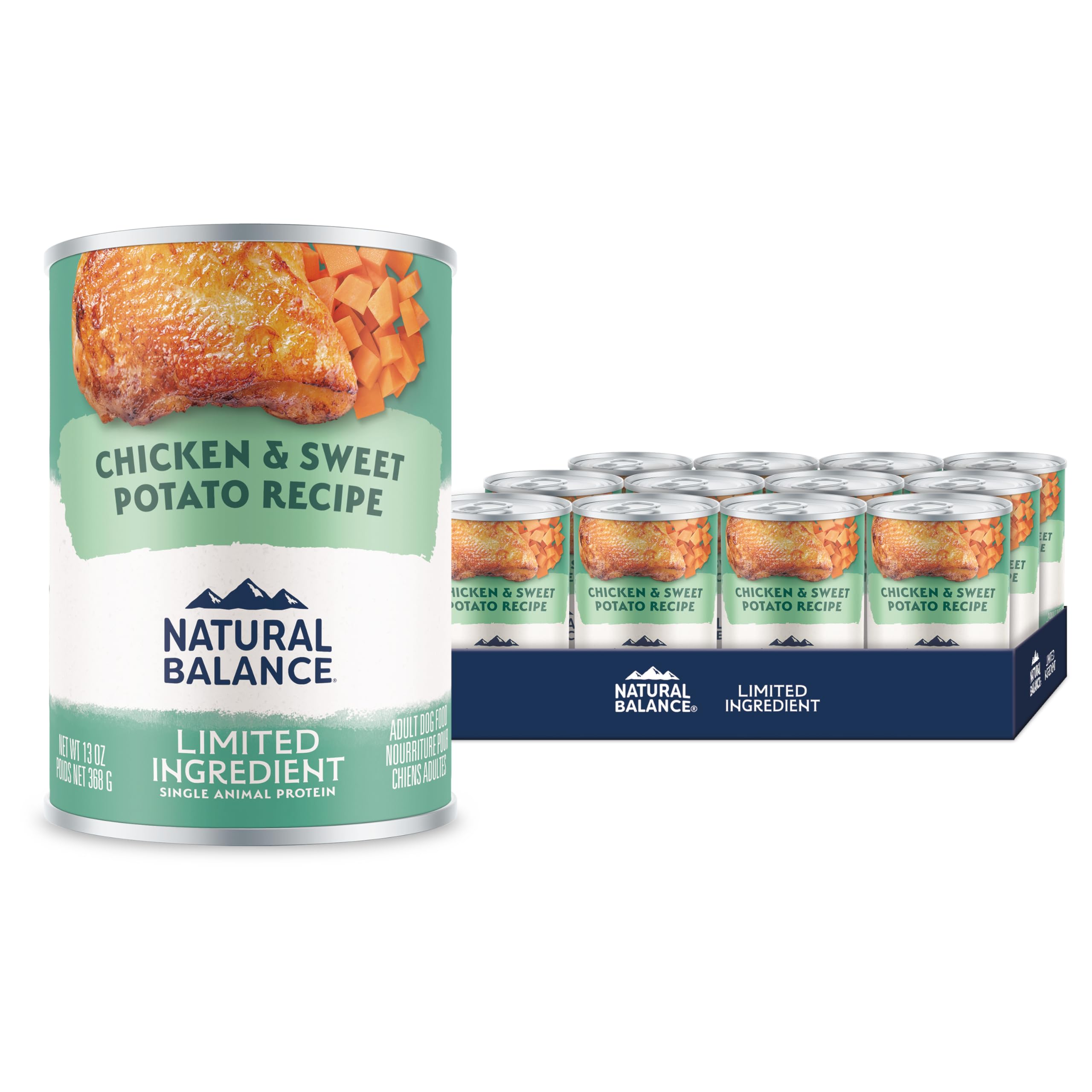 Natural Balance L.I.D. conserve poulet et patate douce, repas pratique.