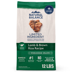 Natural Balance L.I.D. – sac-chien-agneau-riz-brun, soutien digestion.
