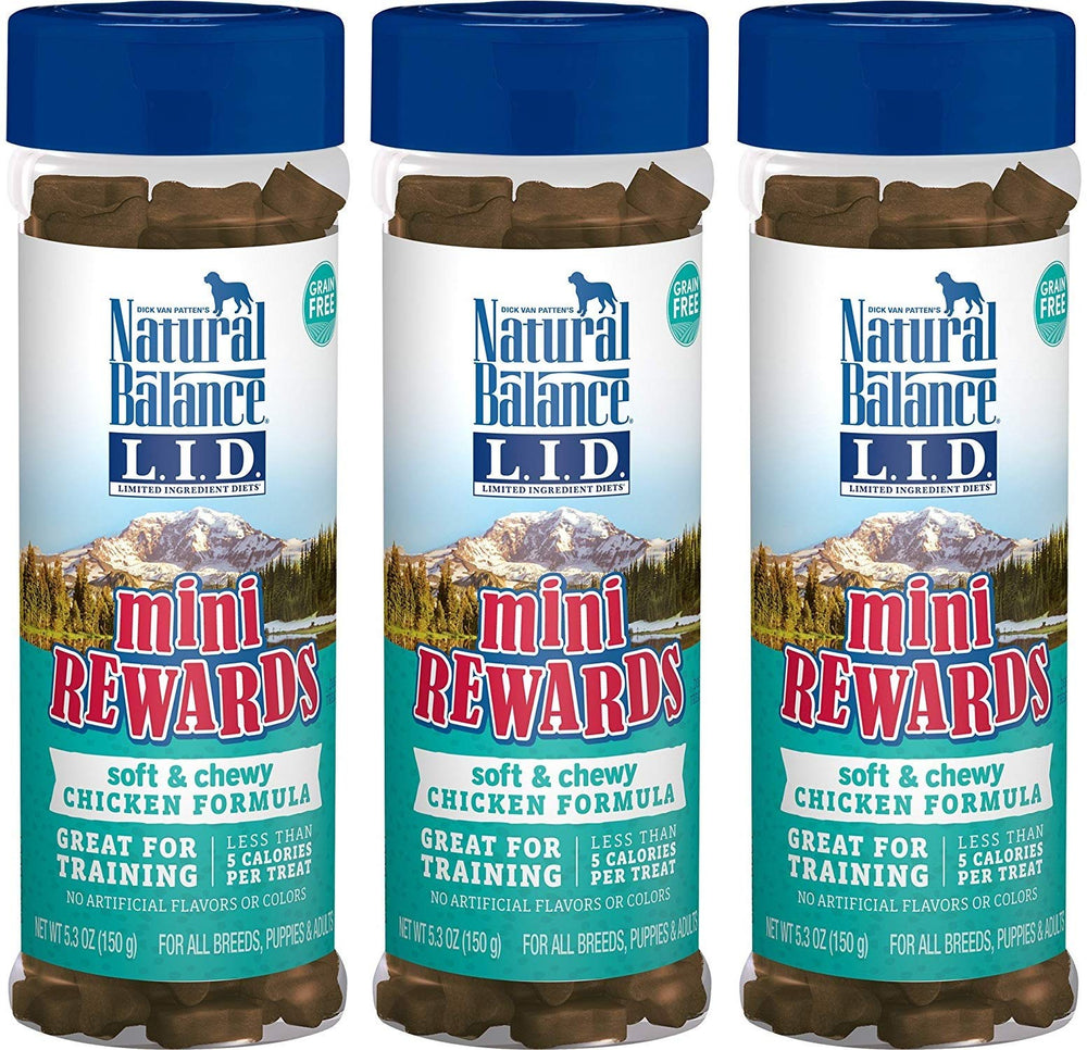 Friandises Natural Balance Mini Rewards au poulet, bouchées moelleuses idéales pour l'entraînement et les récompenses