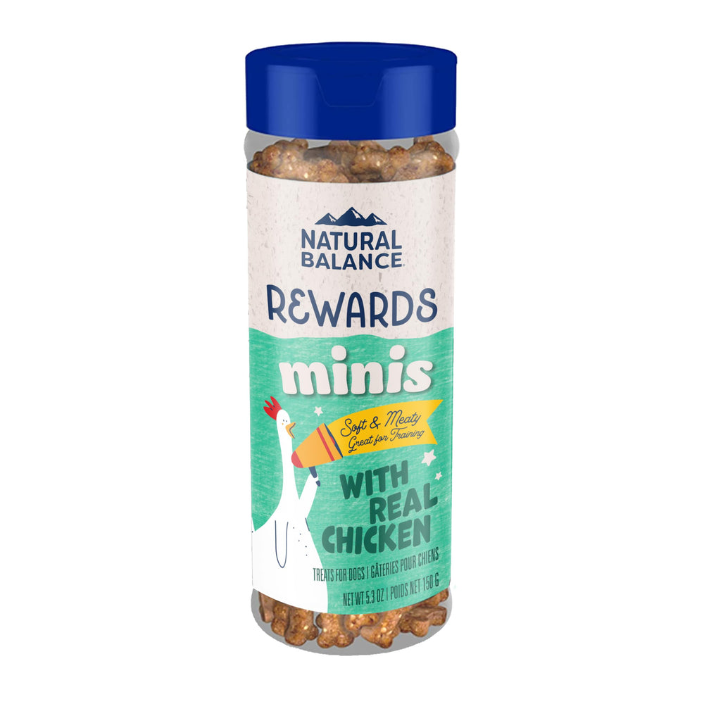 Natural Balance Mini Rewards poulet sans céréales en boîte, récompense légère pour entraînement