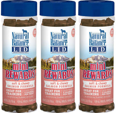 Natural Balance Mini Rewards saumon — emballage visible, récompense légère pour l'entraînement.