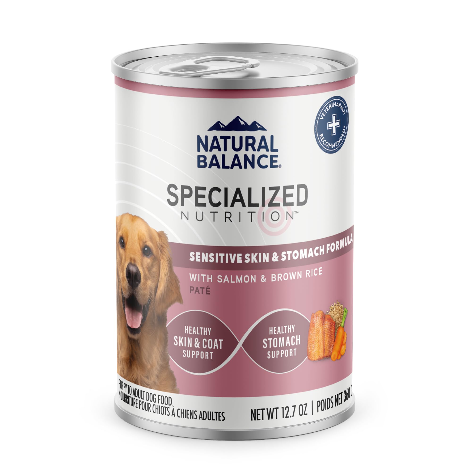 Natural Balance, morceaux-de-saumon dans une pâtée humide pour chien, texture appétissante