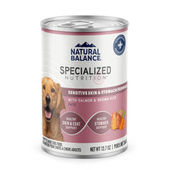 Natural Balance, morceaux-de-saumon dans une pâtée humide pour chien, texture appétissante