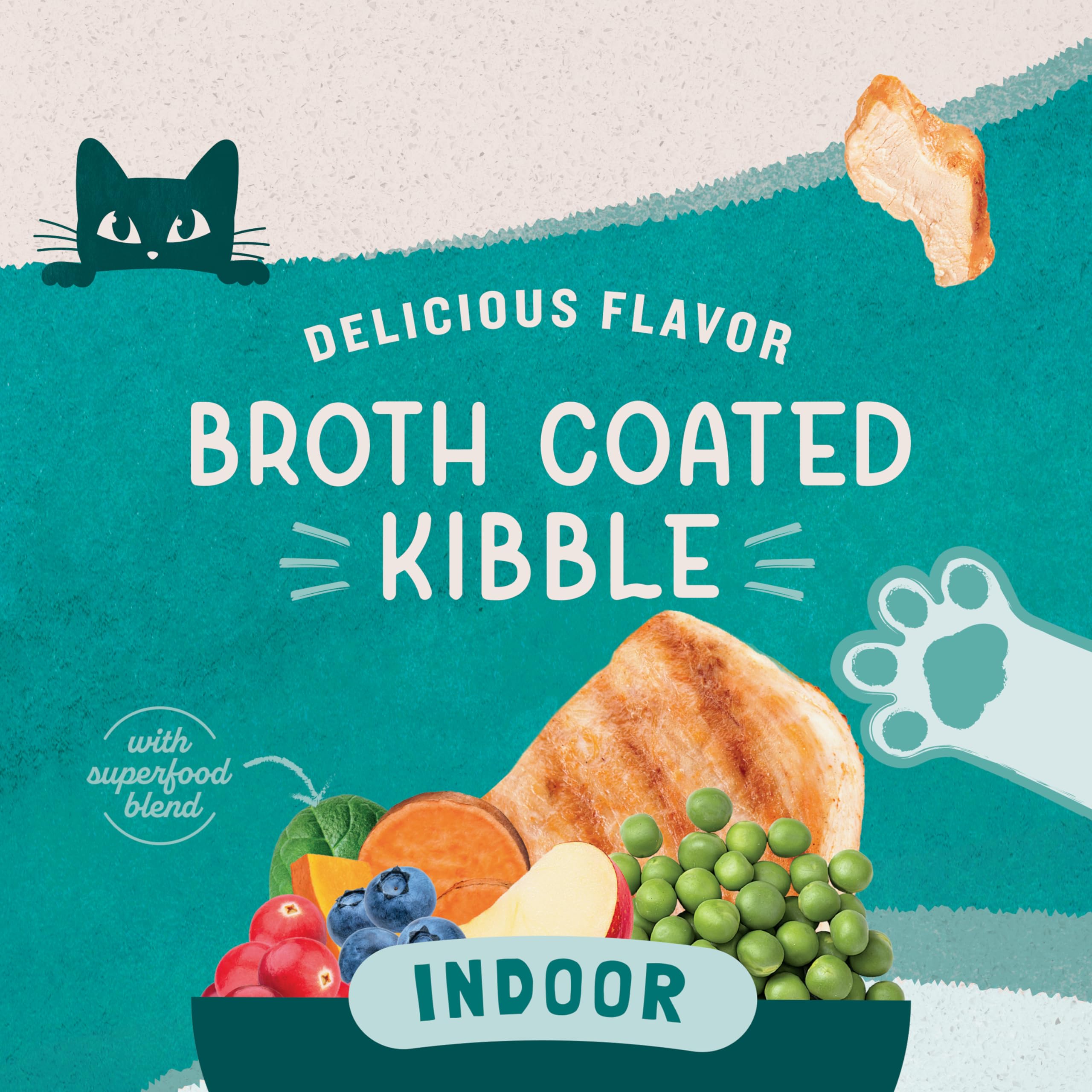 Ingrédients naturels de haute qualité pour chats intérieurs.