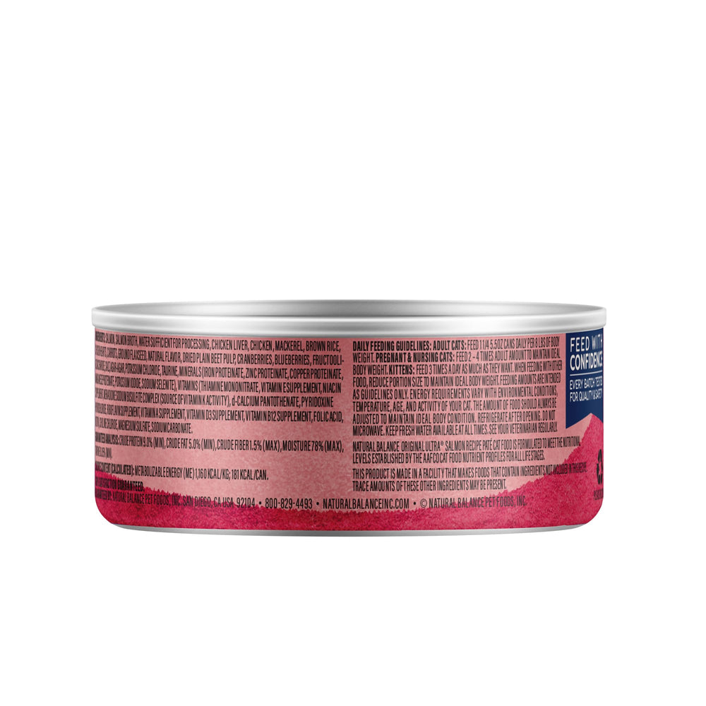 Natural Balance Original Ultra Chat Saumon - riz brun et fibres pour digestion potentiellement stable.