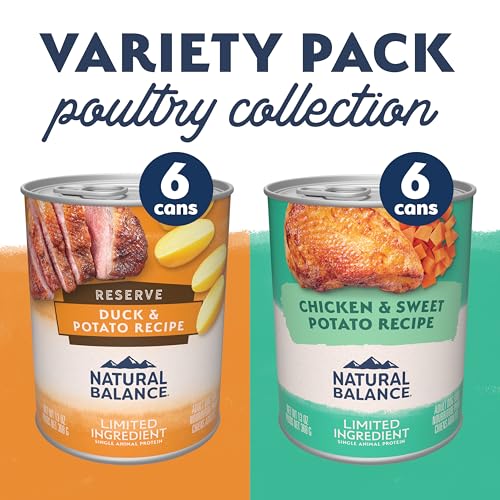 Natural Balance pack poulet et patate douce, option savoureuse pour chien.