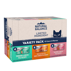 Natural Balance pack variété pour chat avec poulet saumon canard, idéal pour alimentation équilibrée