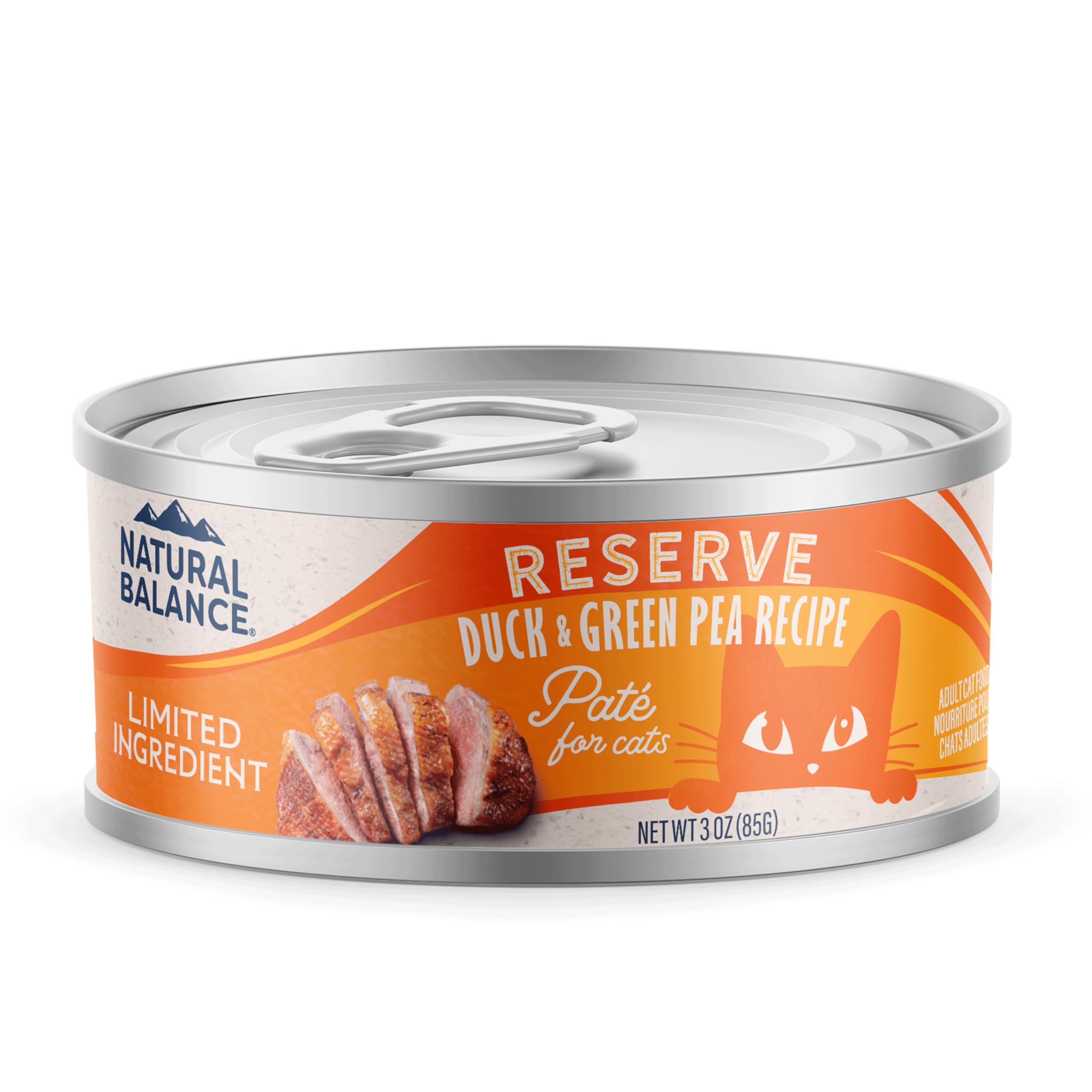 Natural Balance Pâté Chat Canard Pois-Verts Bocal: texture onctueuse et goût riche.