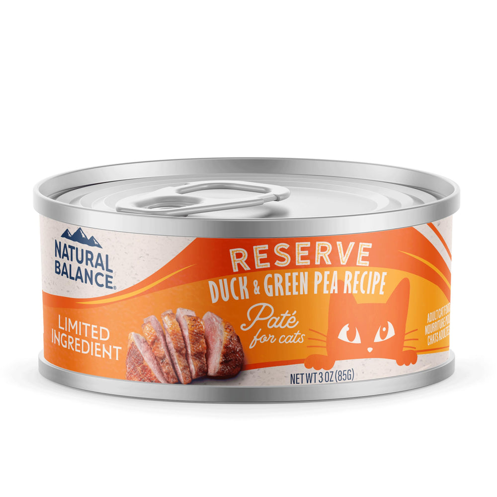 Natural Balance Pâté Chat Canard Pois-Verts Bocal: texture onctueuse et goût riche.