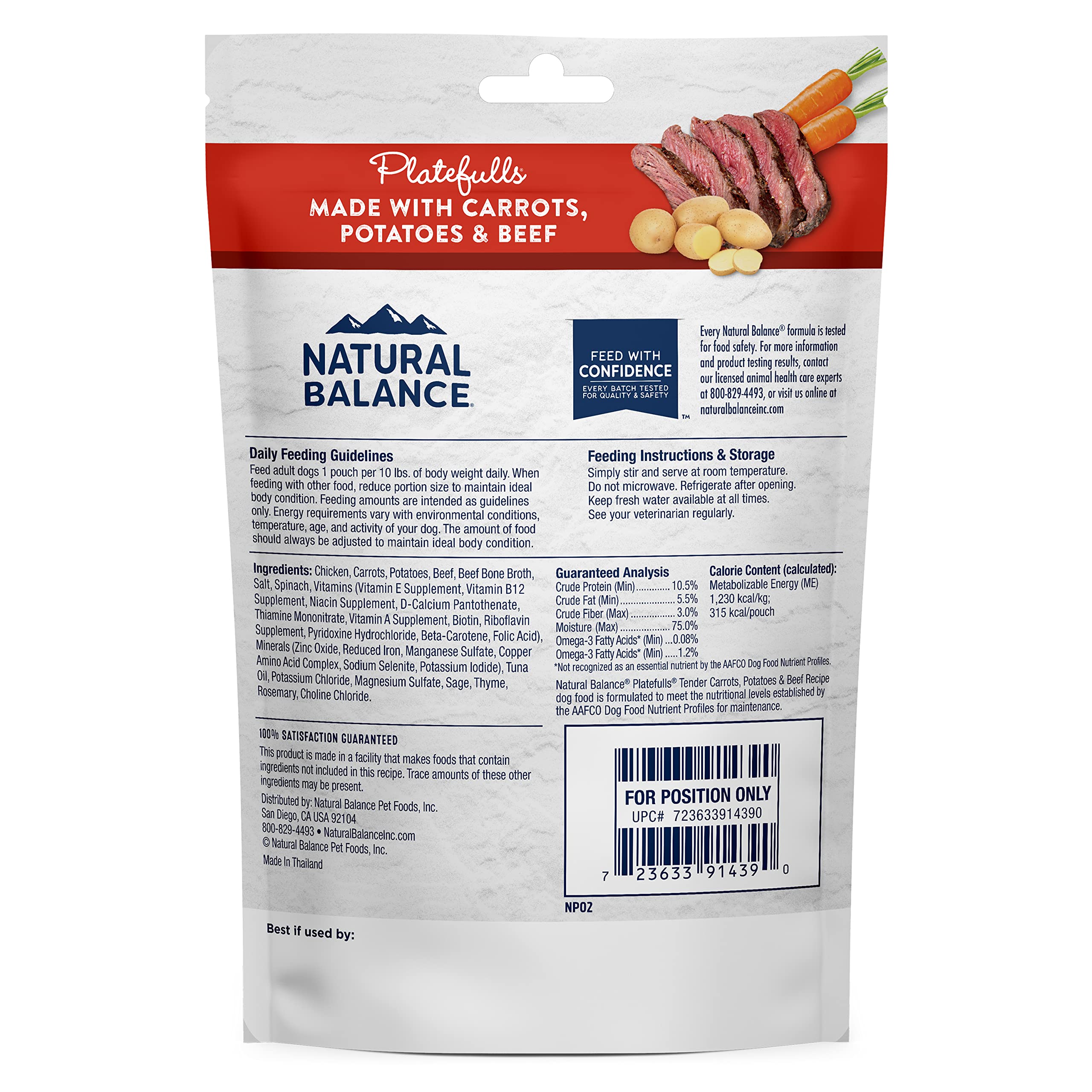 Natural Balance Platefulls Homestyle Boeuf tendre avec legumes, saveur réconfortante.