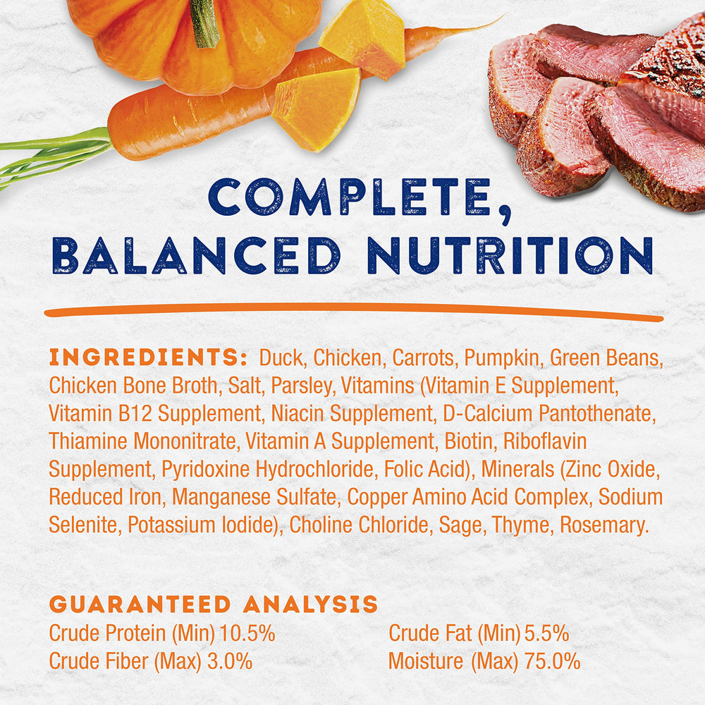 Natural Balance Platefulls Canard Bouillon Os: saveur riche et facile à servir.