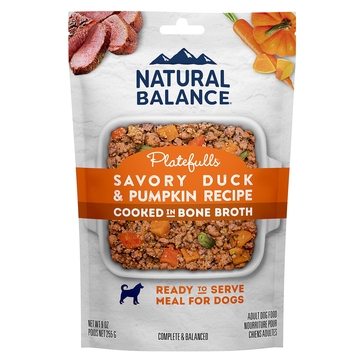 Natural Balance Platefulls Canard Pumpkin Bouillon: repas savoureux pour chien.