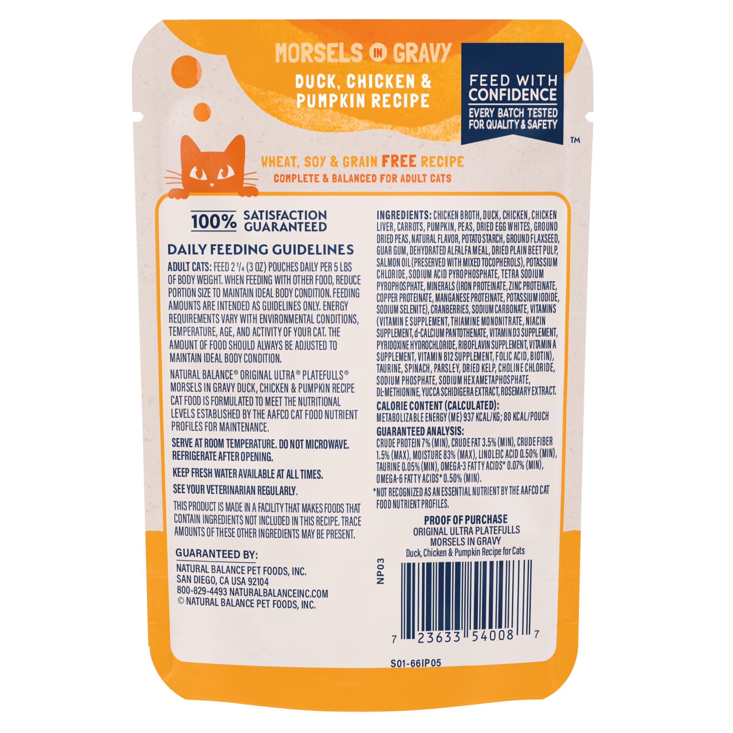 Natural Balance Platefulls Indoor en sauce, texture savoureuse pour chat.