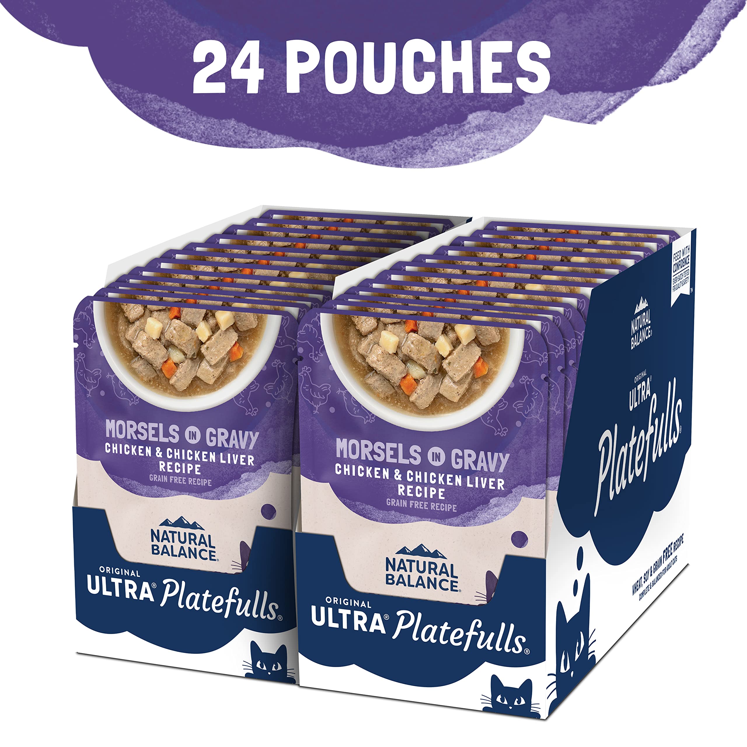 Natural Balance Platefulls Chat Indoor, poche 3oz idéale pour repas quotidien